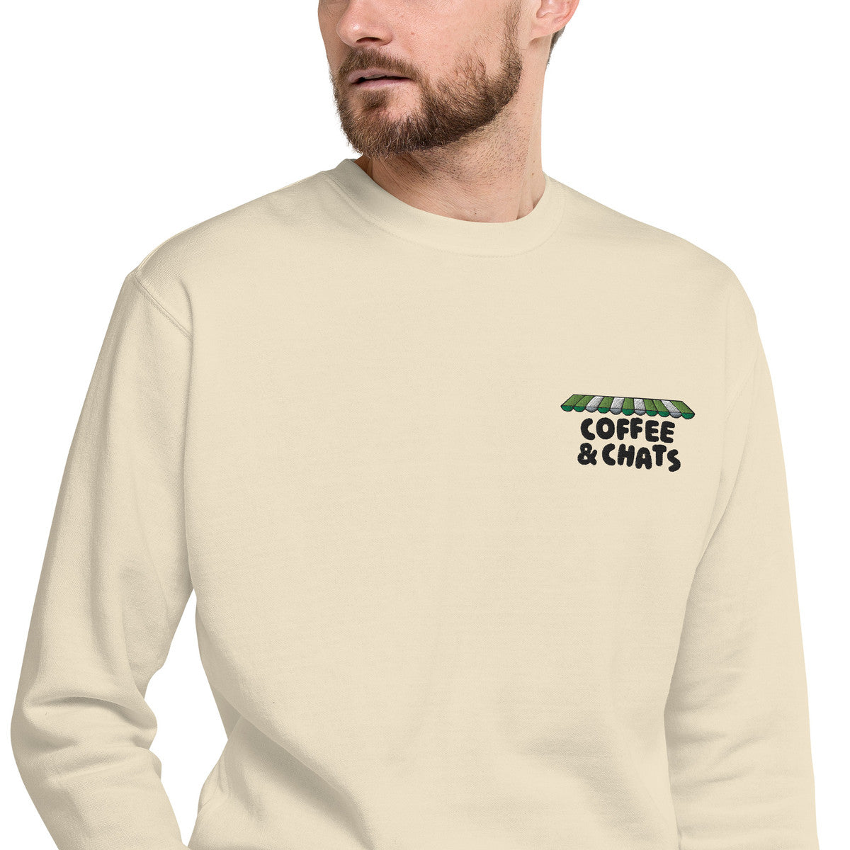 ANCHOR & CREW x GUSTATORY Coffee & Chats Cotton Blend Embroidered Sweatshirt