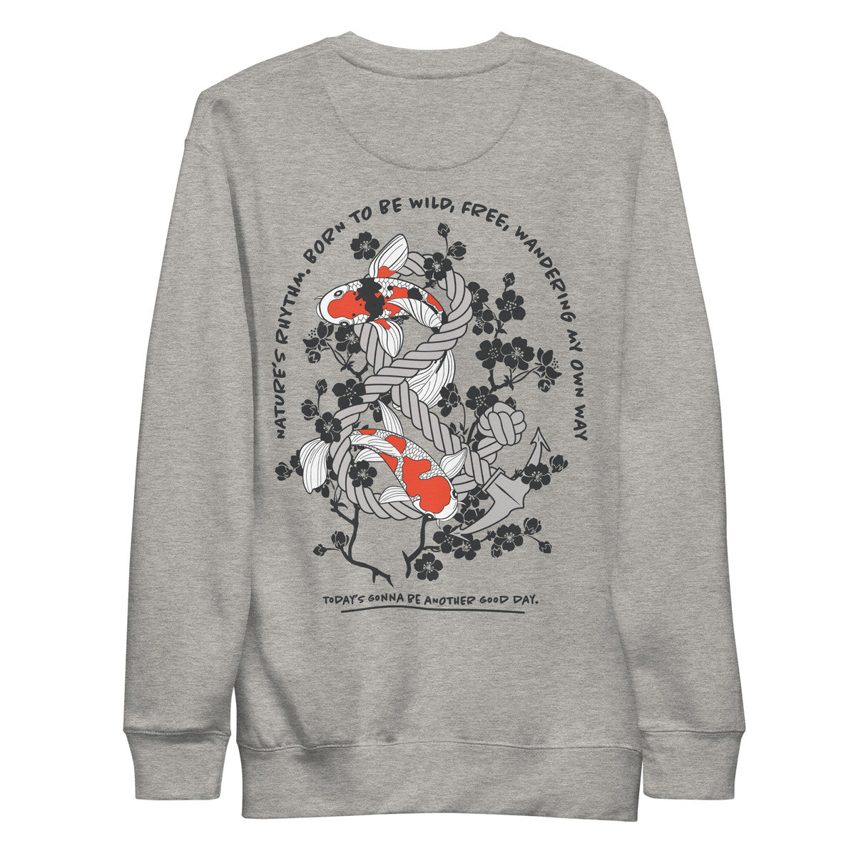 ANCHOR & CREW Koi Fish Another Good Day Cotton Blend Sweatshirt