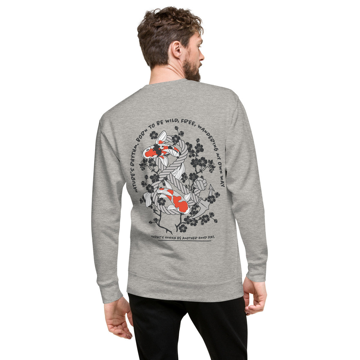 ANCHOR & CREW Koi Fish Another Good Day Cotton Blend Sweatshirt