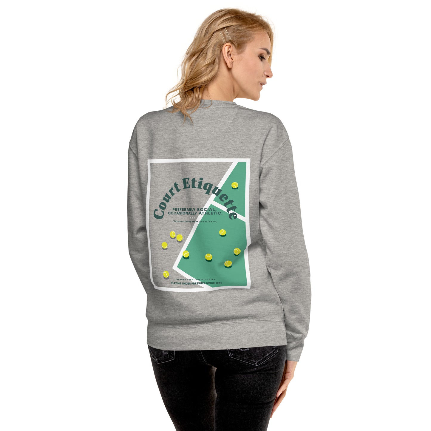 Court Etiquette Tennis Club League Organic Cotton Sweatshirt