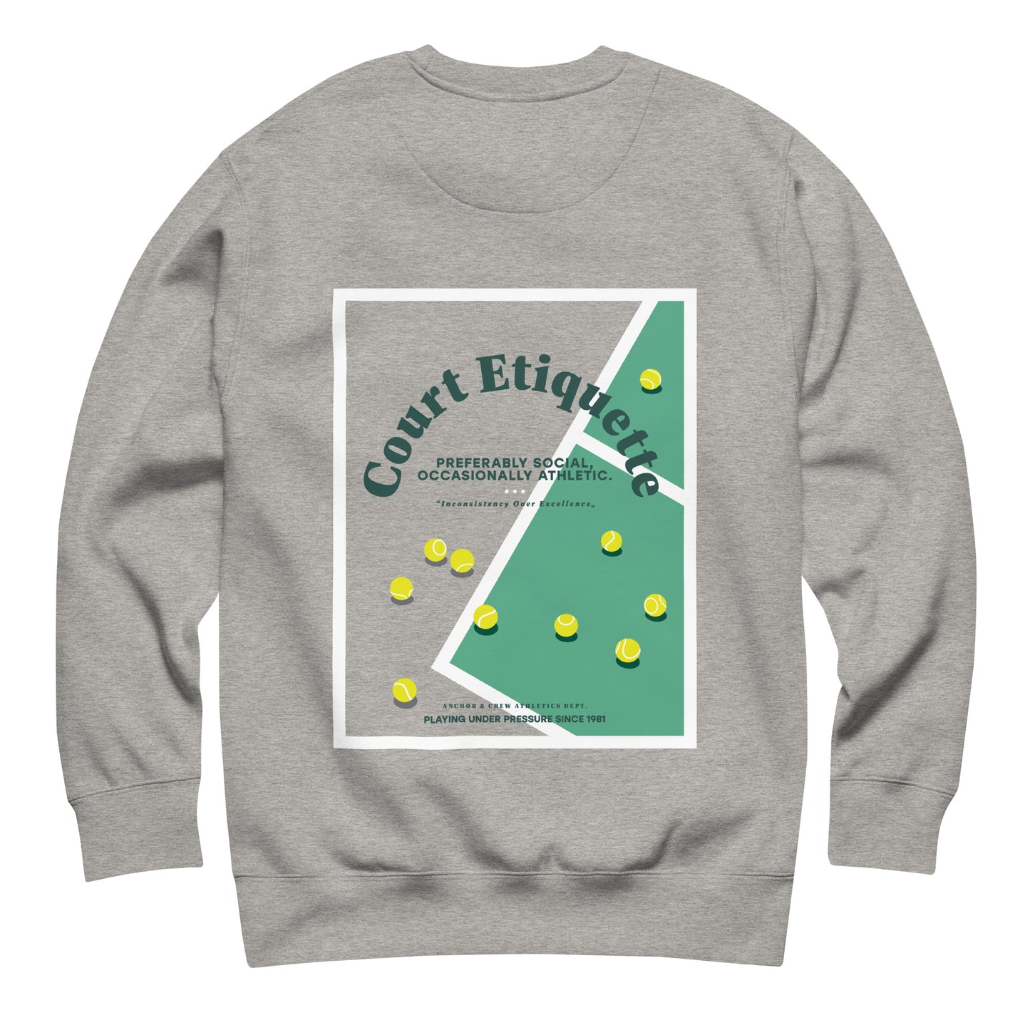 Court Etiquette Tennis Club League Organic Cotton Sweatshirt