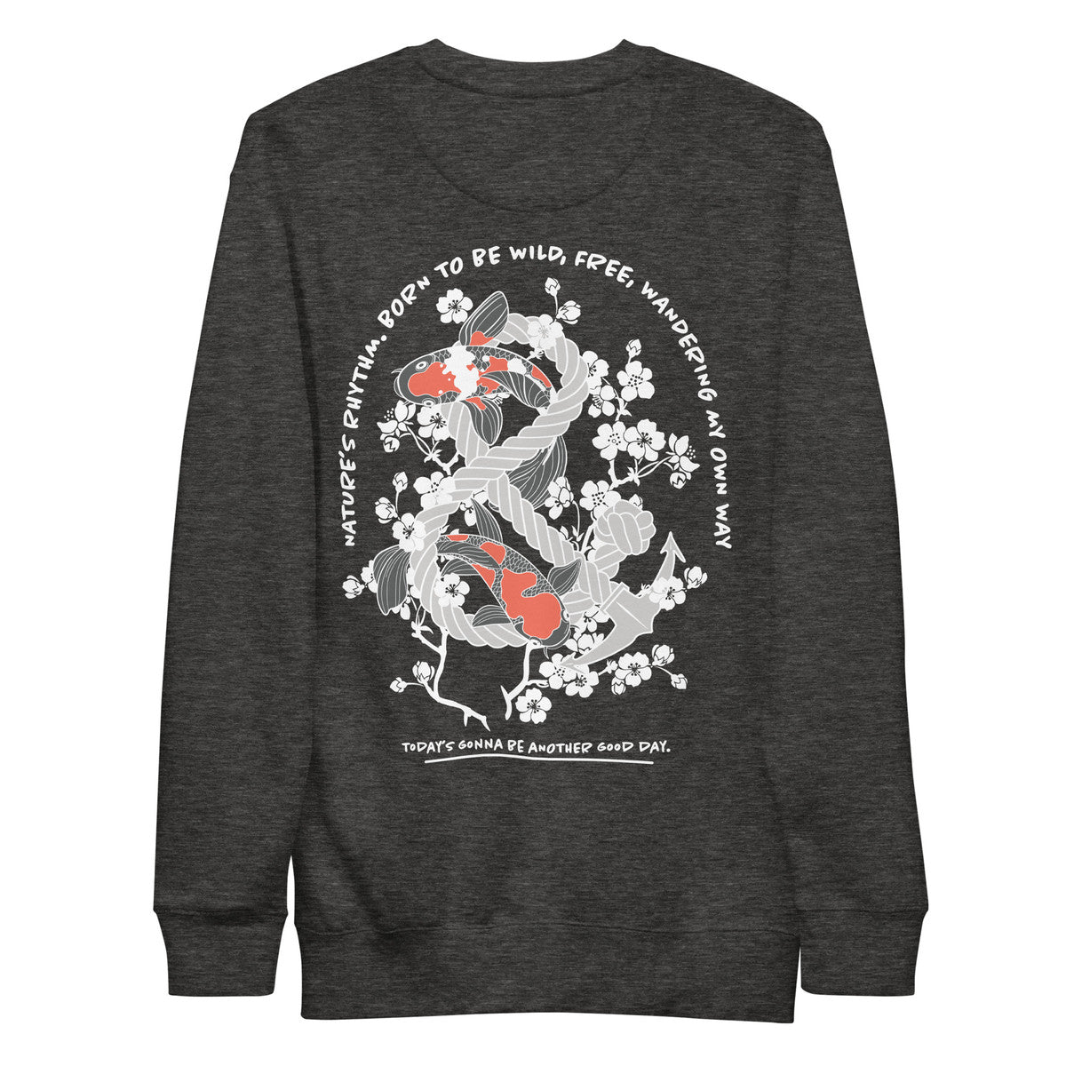 ANCHOR & CREW Koi Fish Another Good Day Cotton Blend Sweatshirt