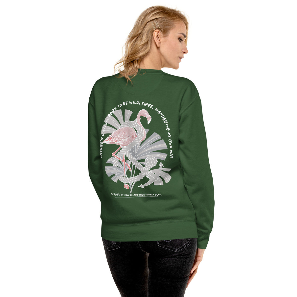 ANCHOR & CREW Flamingo Another Good Day Cotton Blend Sweatshirt