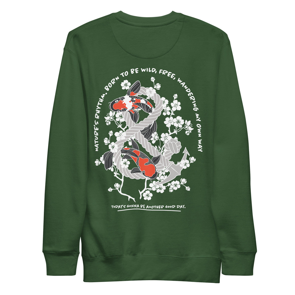 ANCHOR & CREW Koi Fish Another Good Day Cotton Blend Sweatshirt