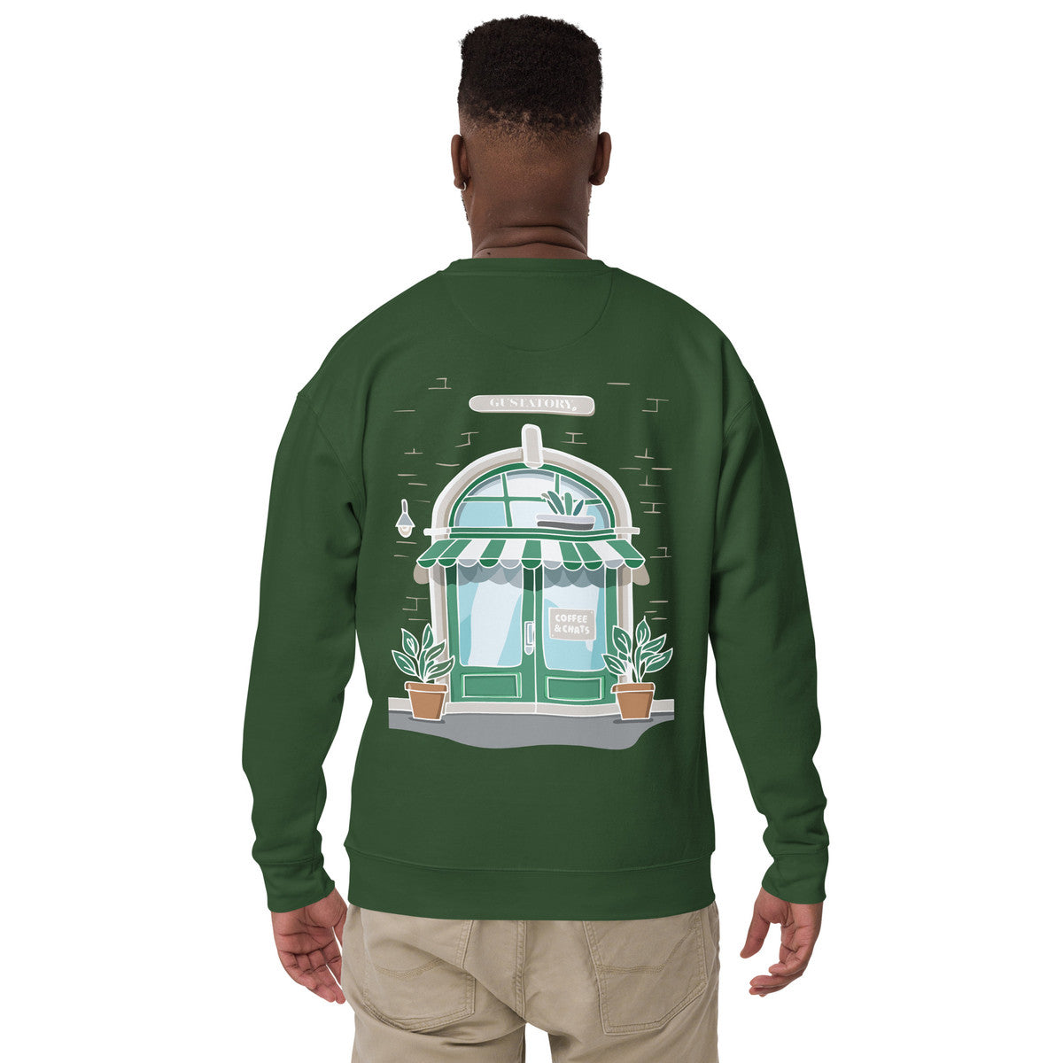 ANCHOR & CREW x GUSTATORY Coffee & Chats Cotton Blend Embroidered Sweatshirt