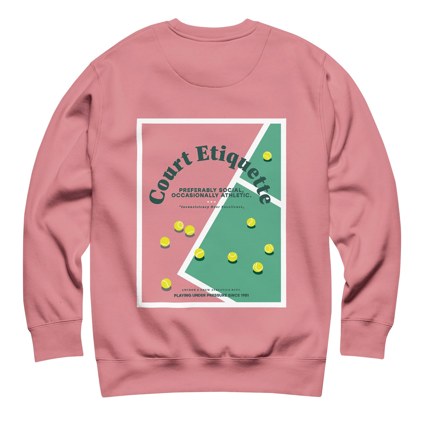 Court Etiquette Tennis Club League Organic Cotton Sweatshirt