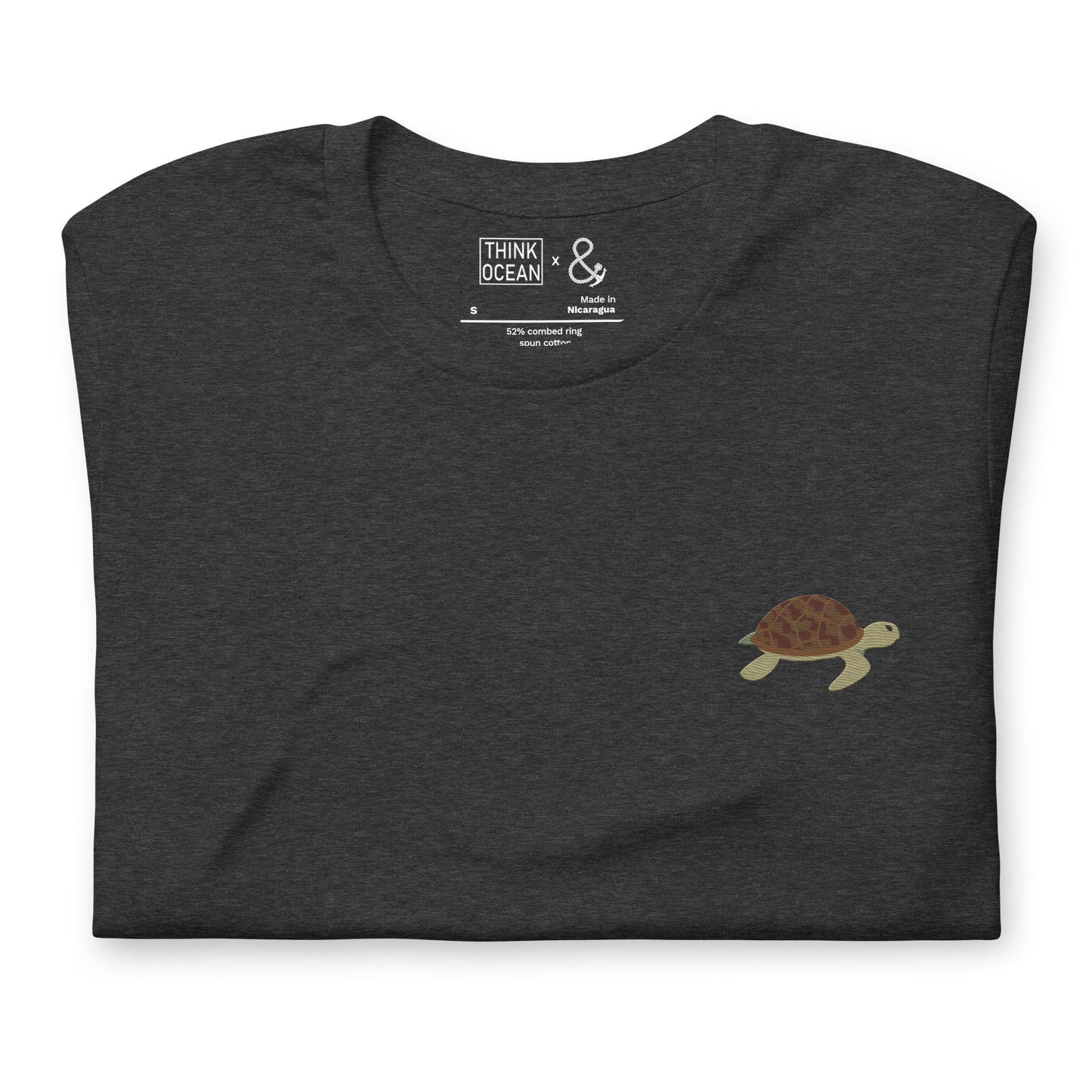 Think Ocean Turtle Aspirations Cotton Embroidered T-Shirt