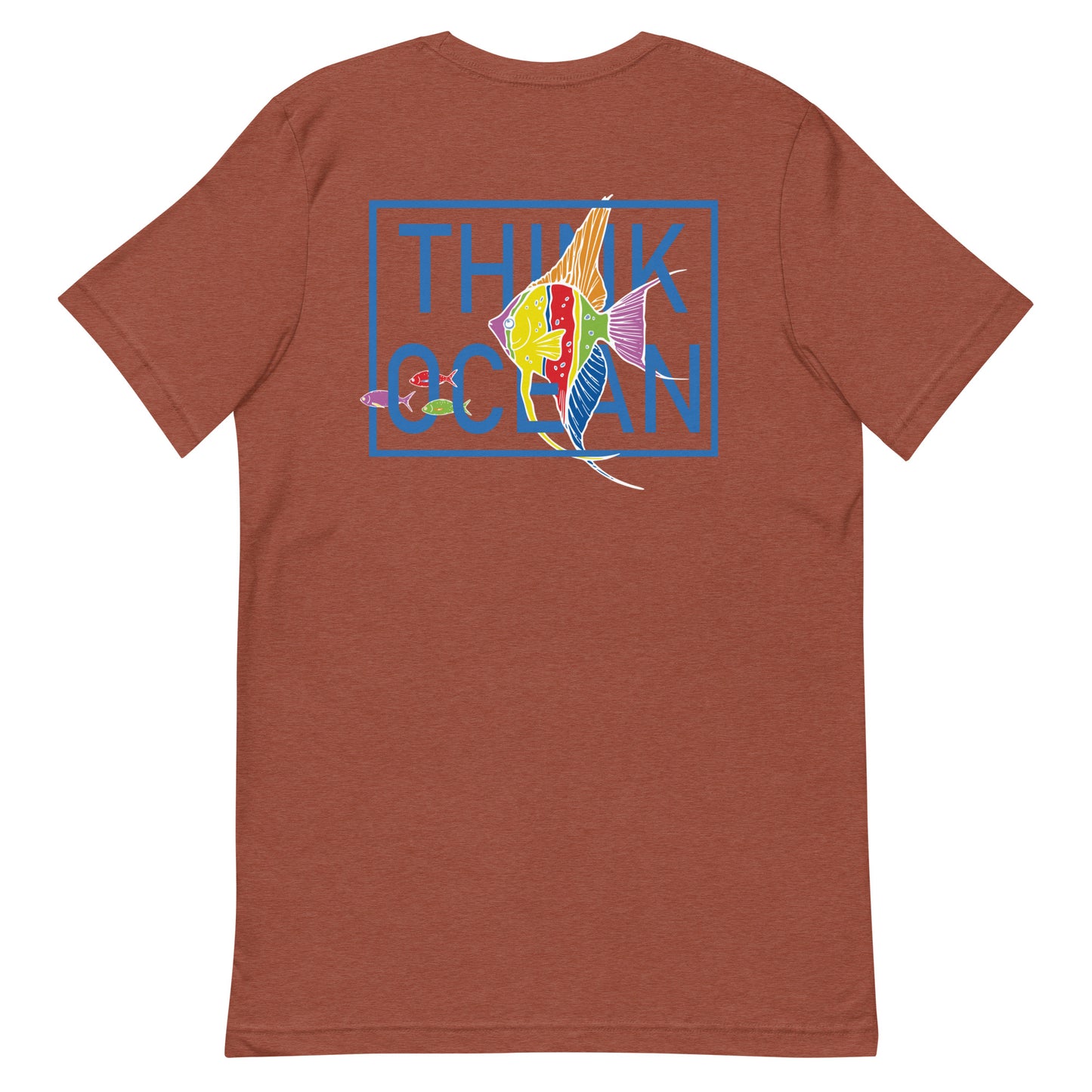 Think Ocean Fish Fluorescence Cotton Embroidered T-Shirt