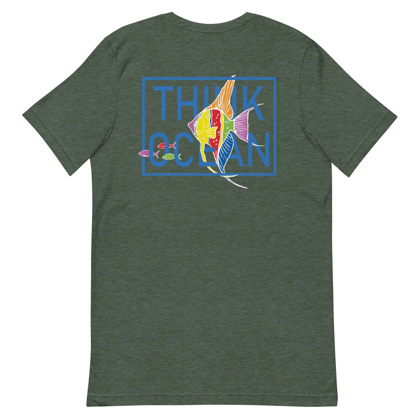 Think Ocean Fish Fluorescence Cotton Embroidered T-Shirt