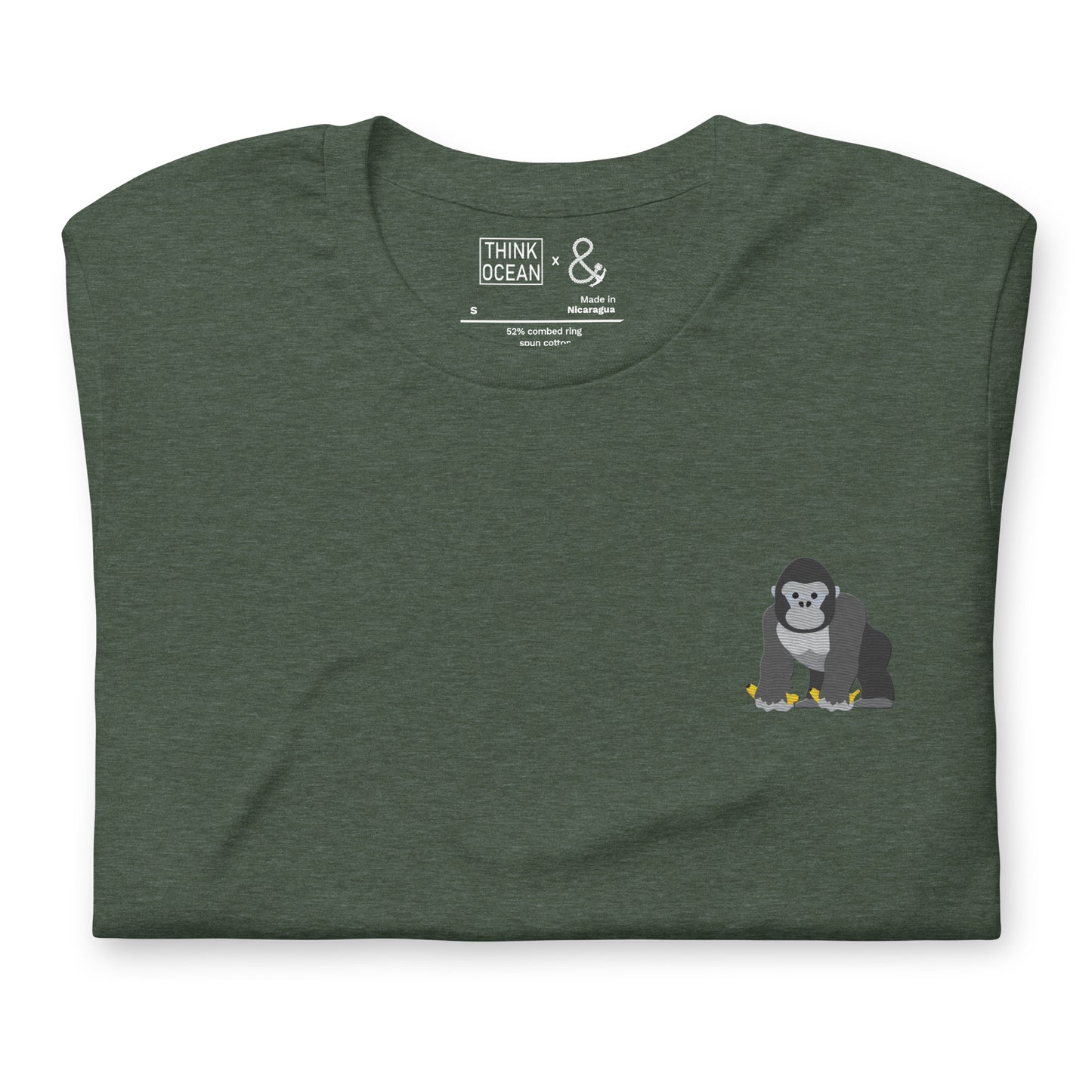 Think Ocean Gorilla Aspirations Cotton Embroidered T-Shirt