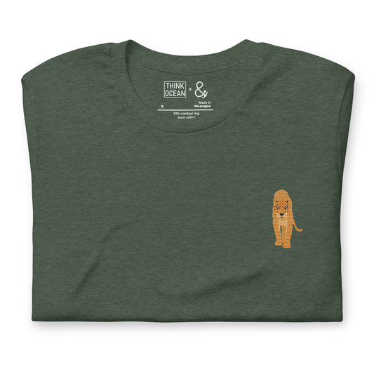 Think Ocean Leopard Aspirations Cotton Embroidered T-Shirt